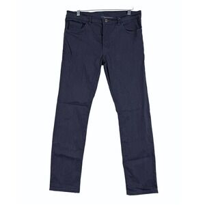Blue Delta Custom Denim Jeans Mens 33 Dark Blue Straight Leg Raw Look